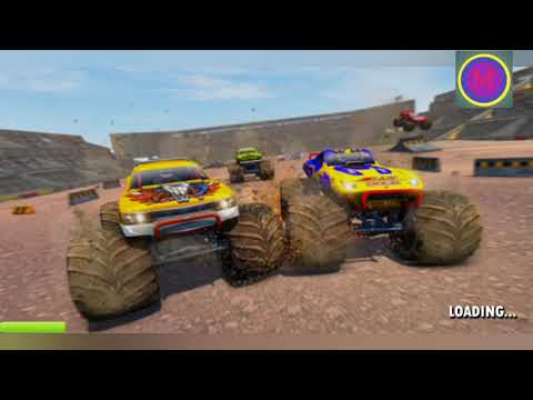 Real monster Truck demolition derby crash stunts