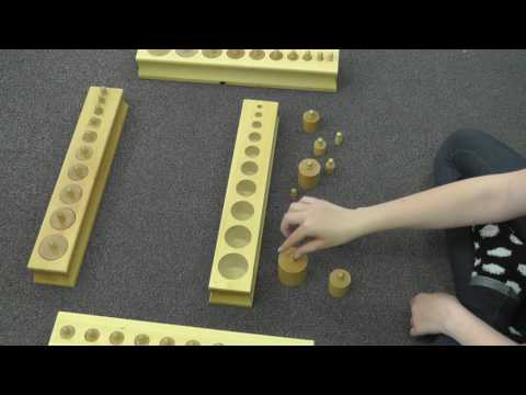 Edu Fun Montessori Zylinderblöcke – Variante 2, Gleiche Höhe, Unterschiedliche Durchmesser, Aus Massivholz, Für Kinder Ab 3 Jahre