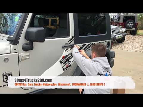 How to Install Decals Mud Splash Vinyl Stickers Side Jeep Wrangler