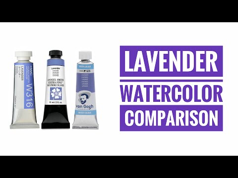 Lavender Watercolor Comparison - Holbein - Daniel Smith - Van Gogh