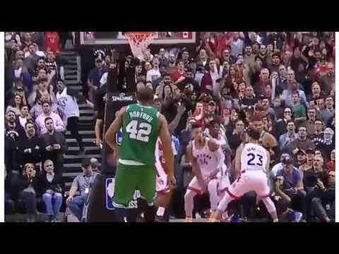 Kawhi Leonard  Danny Green Double Block On Jayson Tatum