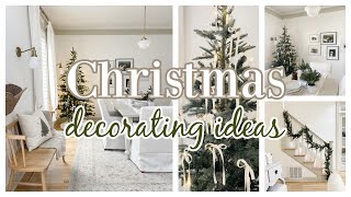 CHRISTMAS DECORATING IDEAS 2022 | ENTRYWAY AND DINING ROOM DECORATING INSPIRATION | NEUTRAL DECOR