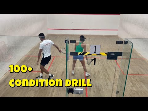 RACKETBALL condition game and an amazing 100+ shots rally between Dylan & Jasmin Kalar
