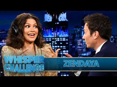 Whisper Challenge with Zendaya | The Tonight Show Starring Jimmy Fallon