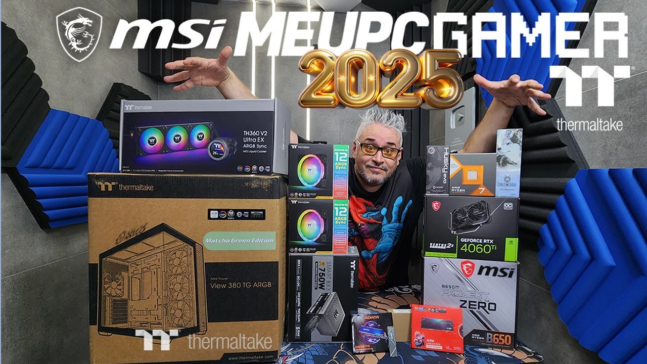 MEU NOVO PC GAMER 2025 !!! Thermaltake View 380 + 7800x3D + MSI B650m Project Zero + MSI RTX 4060Ti