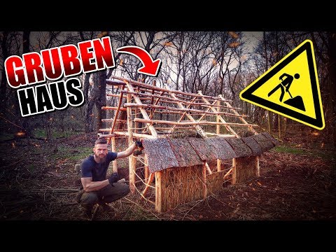 GRUBENHAUS Bushcraft Shelter #010 - Lagerbau - Outdoor Bushcraft Camp | Fritz Meinecke