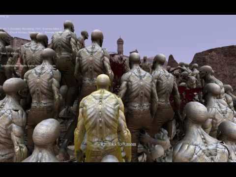 Chuck Norris vs. 10000 zombie battle simulator