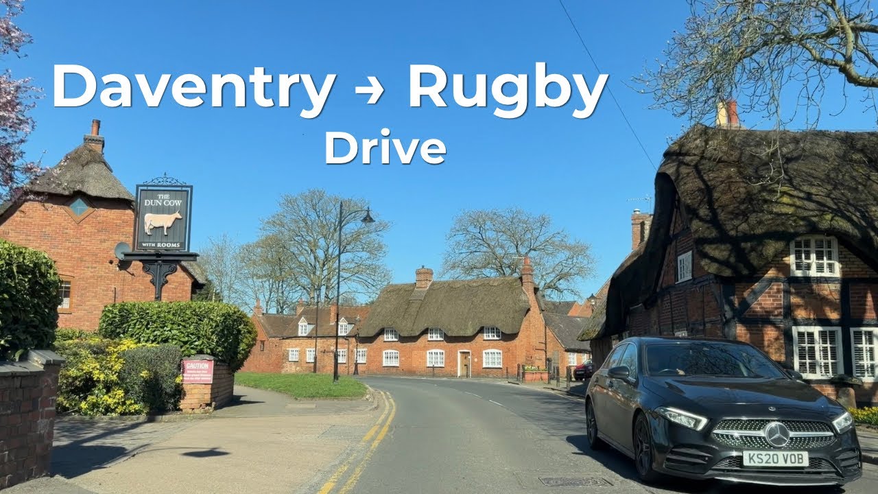 Daventry to Rugby Drive | Through Dunchurch | UK Countryside (4K)