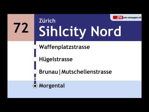 VBZ Ansagen - 72 - Zürich, Milchbuck – Albisriederplatz – Schmiede Wiedikon – Morgental