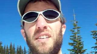 Cross country skiing on Mt. Hood, Oregon with curious birds