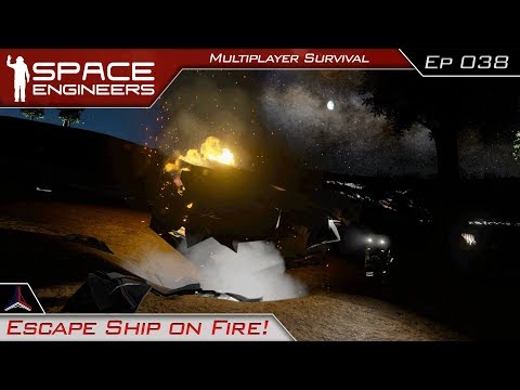 Escape Ship on Fire! | Space Engineers Multiplayer Survival Video - Modded | #38