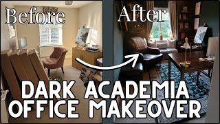 Extreme DIY office transformation on a budget | Dark Academia with IKEA hack!