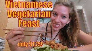 Delicious Vietnamese vegetarian feast at a local Vietnamese restaurant in Nha Trang, Vietnam