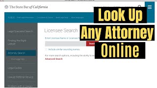 How to Look up ATTORNEYS Online