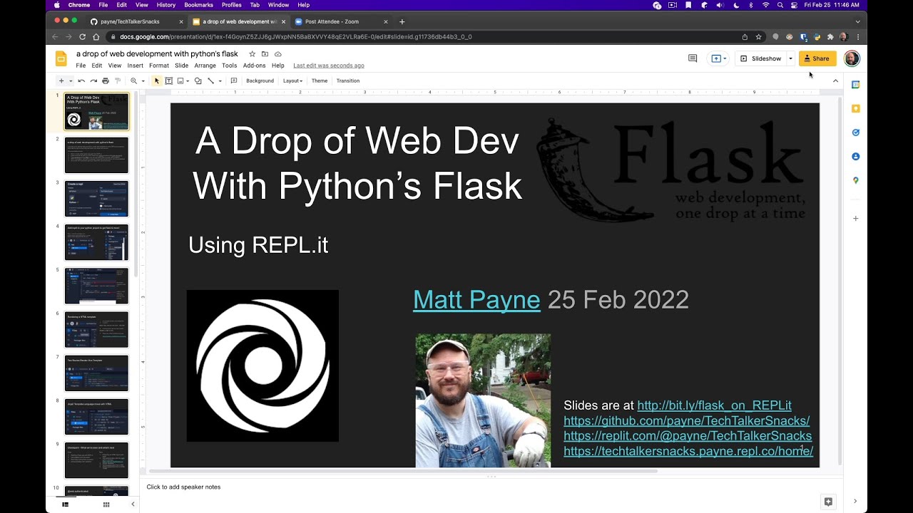 A Drop of Web Dev with Python's Flask using REPL.it