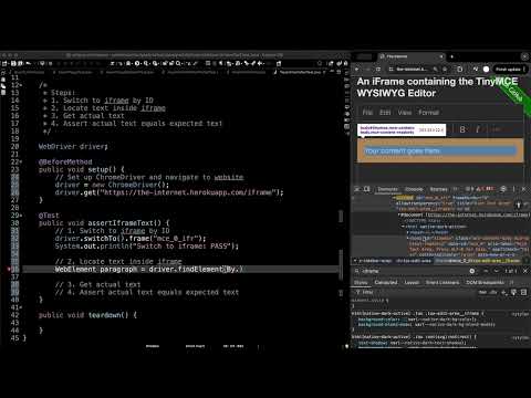 How To Assert Iframe Text Tutorial Selenium Testng Java