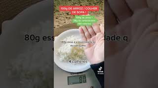 Quantas COLHERES de sopa é 100g de arroz #shorts