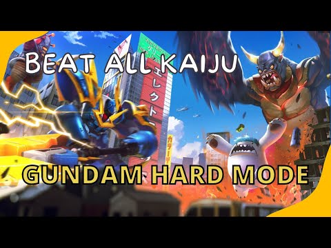 Gigabash gameplay GUNDAM vs all monsters ARCADE HARD MODE