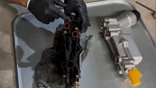 2015 Chrysler 200C 3.6 oil cooler remove and replace! #automobile