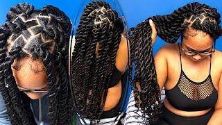Protective Style | Puzzle Part Senegalese Twist | JUMBO SENEGALESE TWIST/Box Braids