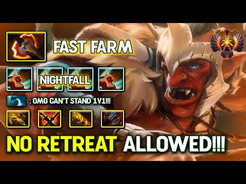 100% NO RETREAT ALLOWED By Troll Warlord 1st Item BF Fast Farm Like A Machine 7.37c DotA 2