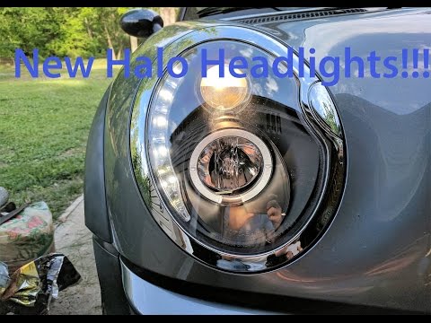 Mini cooper gets new Spyder Halo Headlights!