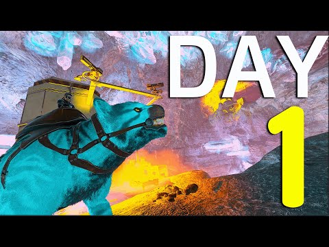 SOLO Claiming CARNO CAVE On Day 1 - ARK PvP
