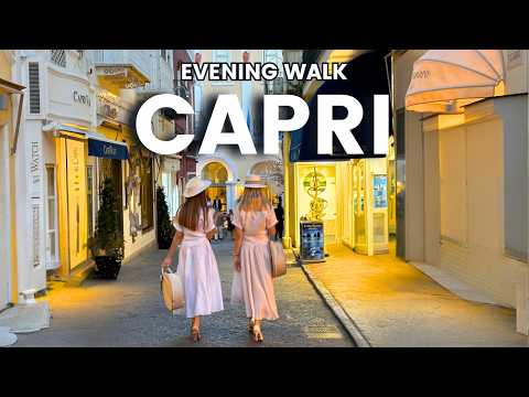 4K Capri Italy Sunset Evening Walk 🇮🇹 Magical Golden Hour & Piazzetta Night Vibes