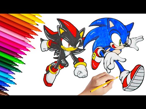 Sonic vs Shadow Coloring Pages , Sonic and Shadow who is faster , Drawing And Coloring Sonic 3