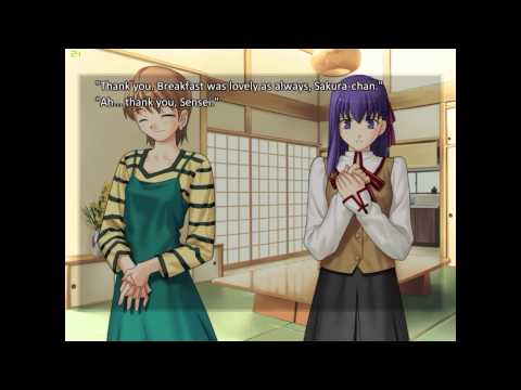 Fate/Stay Night Visual Novel Fate Route Day 1 Part 1 (No Commentary)(English)