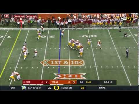 Sam Ehlinger Misses With Pressure in His Face Vs  USC 2018