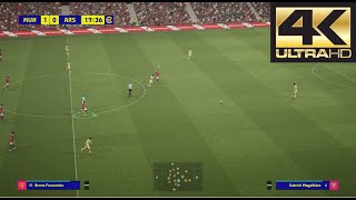 PES 2022 4K 60 FPS Amazing Realism LIVE Broadcast Camera Manchester United vs Arsenal