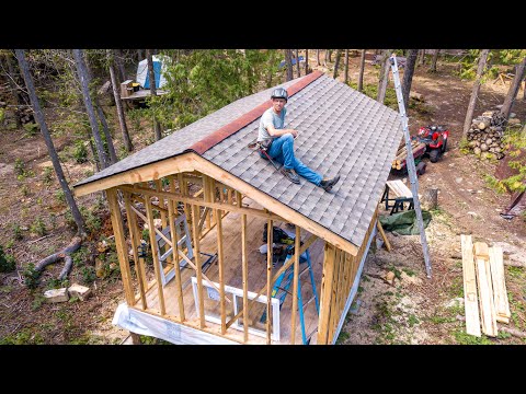 Mixed-Shingle Cabin Roof.  Use What You Have On Hand! #103