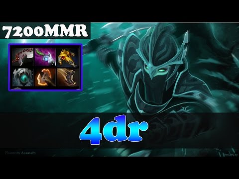 Dota 2 - 4dr 7200 MMR Plays Phantom Assassin Vol 2 - Ranked Match Gameplay!