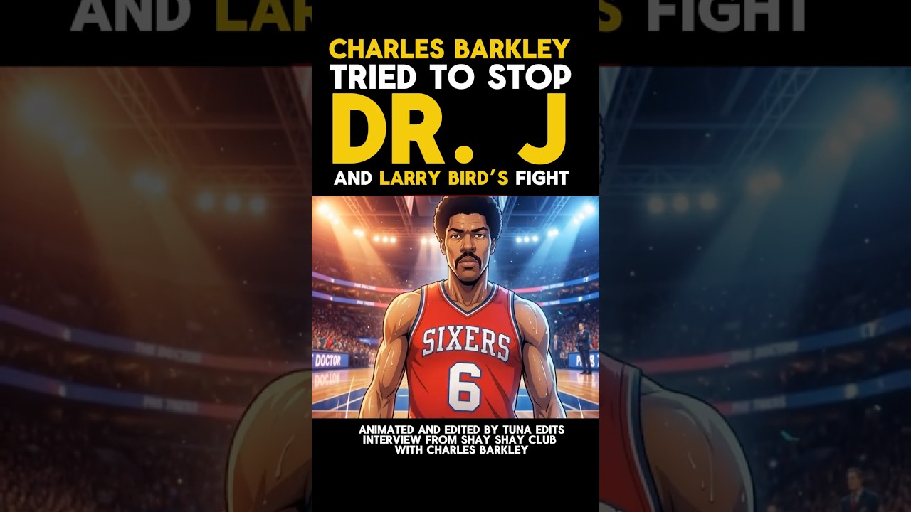 Charles Barkley tried to stop Dr.J and Larry Bird fight #drj #larrybird #charlesbarkley #clubshay