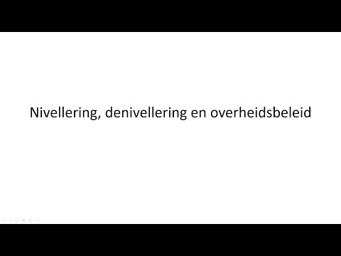 Nivellering, denivellering en overheidsbeleid