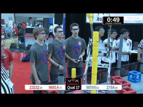 2015 VRC Engr Q17 - 2323Z 9681A vs 8059B 278A - 50 to 50 - VEX Worlds 2015 - Engineering Division