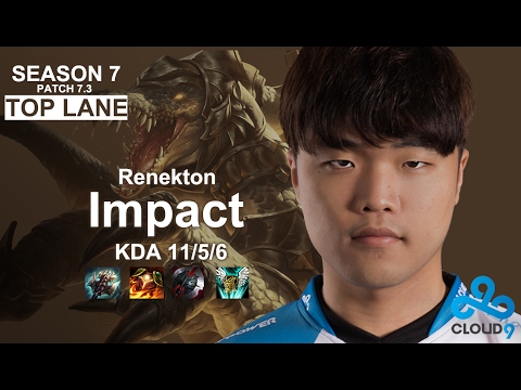 C9 Impact : Renekton vs Jayce | Top lane | NA LOL | Patch 7.3 | Season7