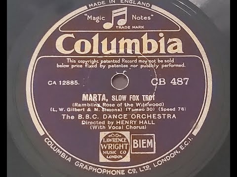 The B.B.C.  Dance Orchestra  'Marta'  1932 78 rpm