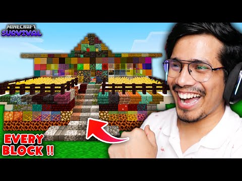 Anshu Bisht - I Built A House Using Every Block In MINECRAFT 😍 | Fleet Kingdom