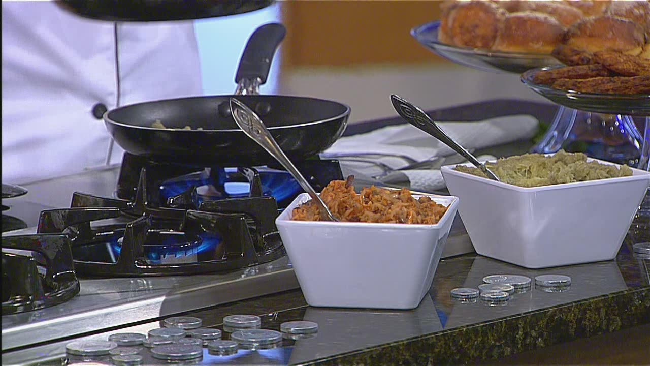 Chef Cari Kosher Catering makes potato latkes