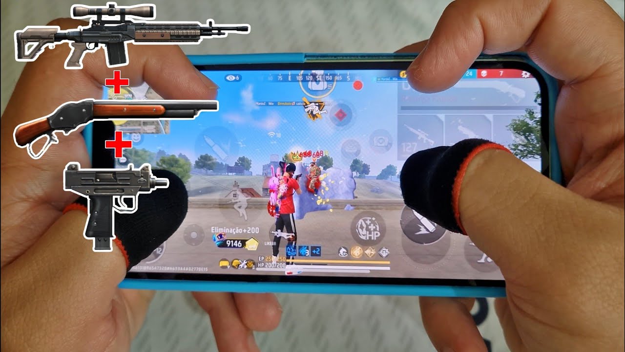 MELHOR COMBO DE ARMAS NA RANK SOLO X SQUAD!! MARTINZ HANDCAM!
