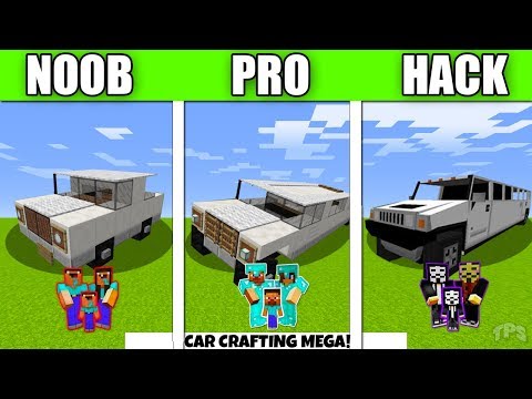 Minecraft Battle : Mega Super CAR CRAFTING CHALLENGE - NOOB vs PRO vs HACKER Minecraft Animation
