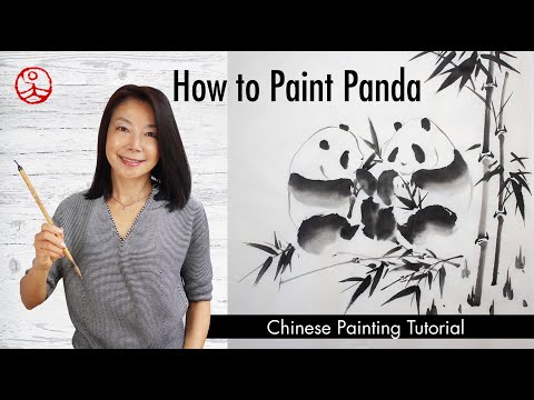Painting tutorial | Panda & bamboos | Chinese painting tutorial in English