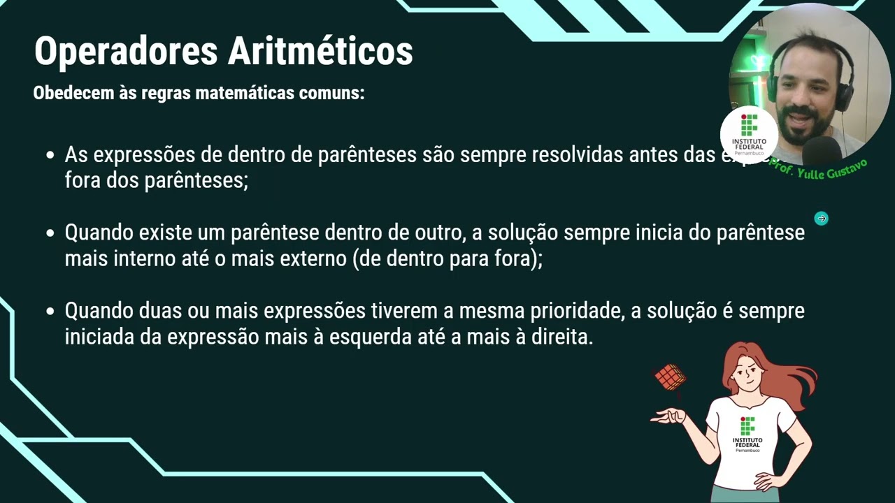 Aula 6 - Lógica de programação: Operadores