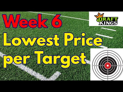 NFL Weekly Targets per dollar wk 6 by position for Draftkings DFS Football