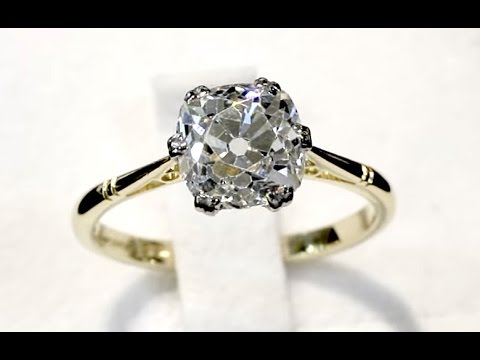 2.08 ct Diamond and 18 ct Yellow Gold Solitaire Ring - Antique Circa 1920 - A5906