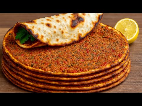 Turkish Street Food Make Lahmacun at Home Turkish Pizza at Its Best لاهمجون ترکی