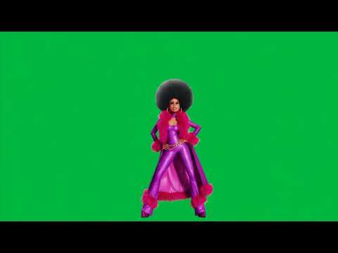 The African woman dances 4k green screen #afro #disco