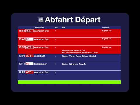 BLS SBB Ansagen - Infopoint Abfahrten in Interlaken West